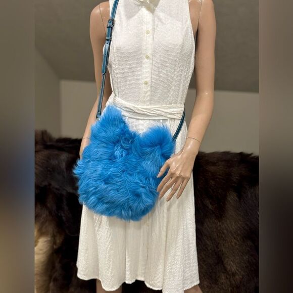 Handmade Genuine Toscana Shearling & Lambskin Braided Top Handles Bag/Crossbody - Picture 8 of 15